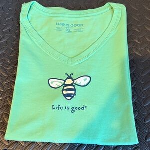 Life Is Good Womens Aqua Bee Tee